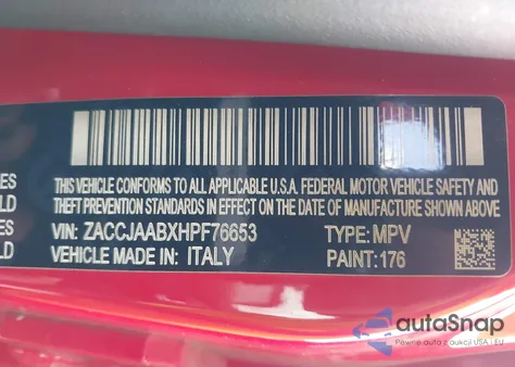 2017 Jeep Renegade Sport Fwd from USA, damaged, VIN ZACCJAABXHPF76653